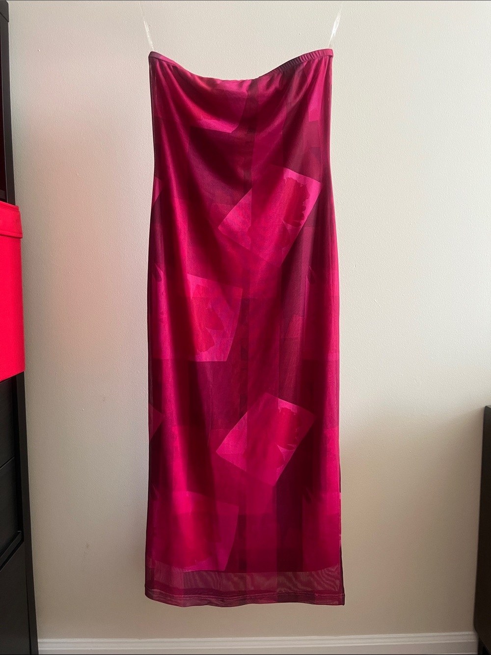 Glamorous Strapless Maxi Dress in Vivid Fuchsia